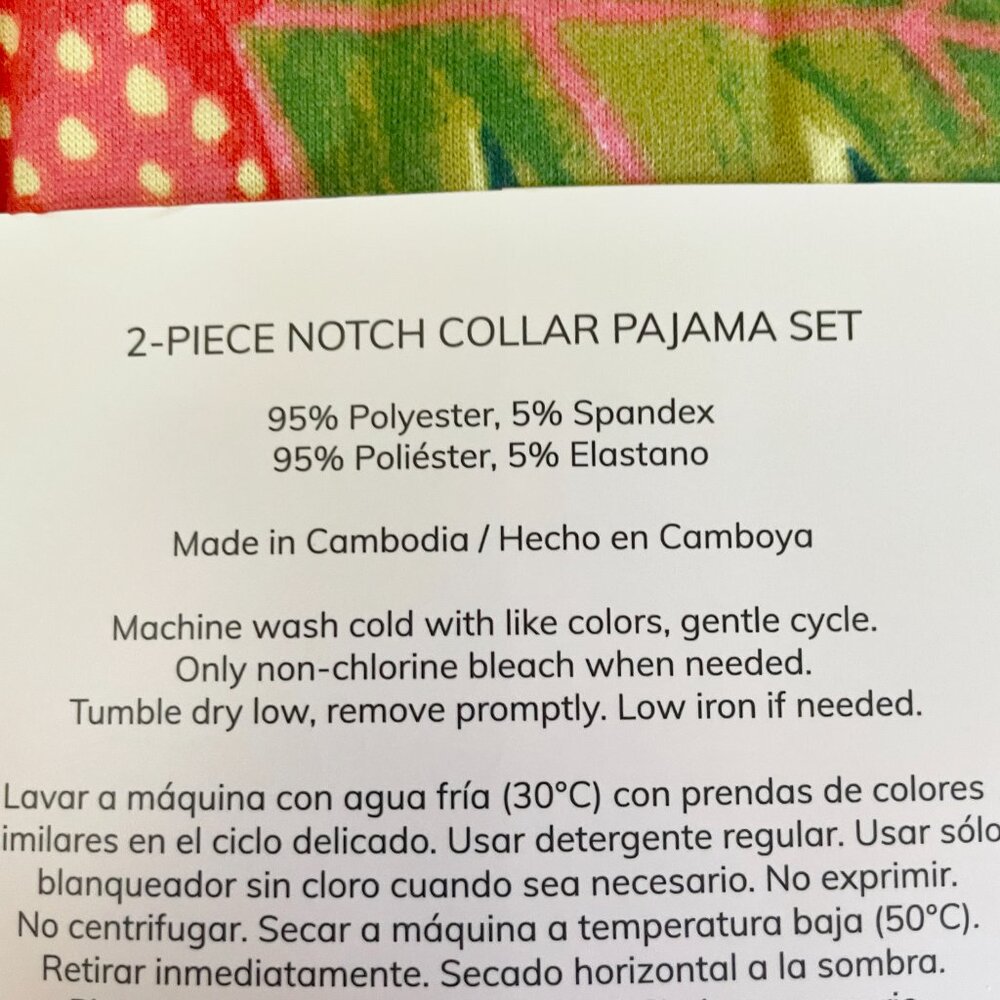 NEW Room Service Notch Collar Pajamas NWT S Short Sleeve Top Pants Blue Floral - Picture 7 of 8